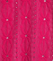 Allison Daley Plus Size 3/4 Sleeve Open-Front Eyelet Knit Cardigan