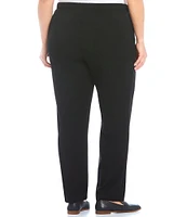 Allison Daley Plus Size City Stretch Elastic Waist Straight Leg Pull-On Pants