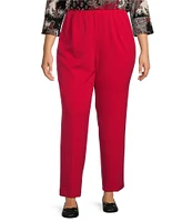 Allison Daley Plus Size City Stretch Elastic Waist Straight Leg Pull-On Pants