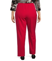 Allison Daley Plus Size City Stretch Elastic Waist Straight Leg Pull-On Pants