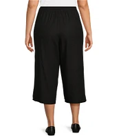 Allison Daley Plus Size Linen Blend Pull-On Capri Pants