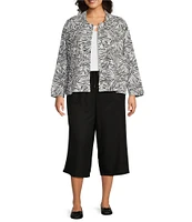 Allison Daley Plus Size Linen Blend Pull-On Capri Pants