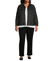 Allison Daley Plus Size Long Sleeve Full Front Zip Front Lined Jacket