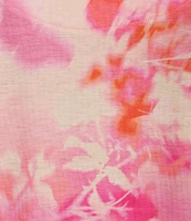 Allison Daley Plus Size Ombre Floral Print 3/4 Sleeve Keyhole Neck Knot Knit Top