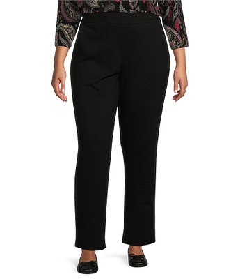 Allison Daley Plus Size Pull-On Straight Leg Ponte Pants