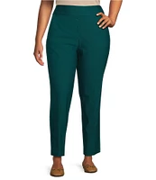 Allison Daley Plus Size Tech Stretch Elastic Waist Straight Leg Pant