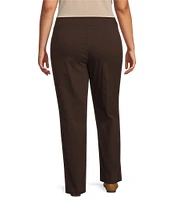 Allison Daley Plus Size Tech Stretch Elastic Waist Straight Leg Pants