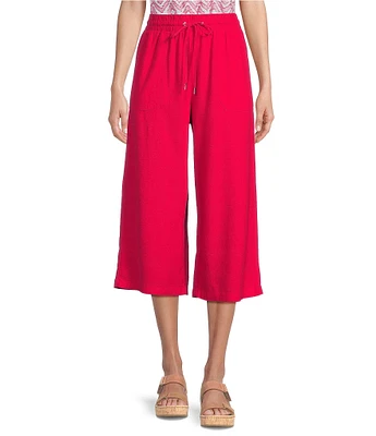 Allison Daley Pomegranate Linen Blend Pull-On Capri Pants