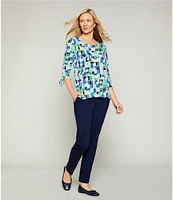 Allison Daley Stretch Pull-On Straight Leg Pants