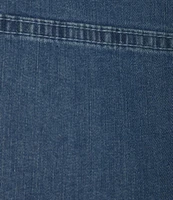 Allison Daley Side Slit Pull-On Stretch Denim Skimmer Capri Pants