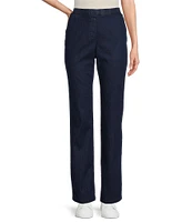 Allison Daley Straight Leg Stretch Denim Elastic Waist Pull-On Pants