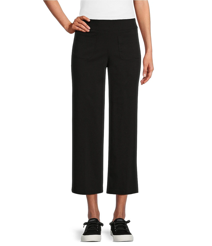 Allison Daley Wide Leg Patch Pocket Stretch Pull-On Crop Pants