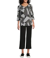 Allison Daley Wide Leg Patch Pocket Stretch Pull-On Crop Pants