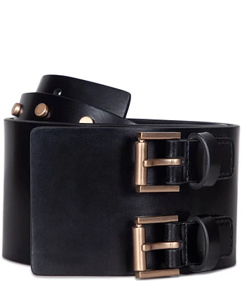 ALLSAINTS .78#double; Studded Leather Belt