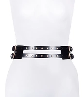 ALLSAINTS .78#double; Studded Leather Belt