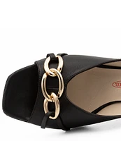 Amalfi Fragola Leather Chain Detail Slides