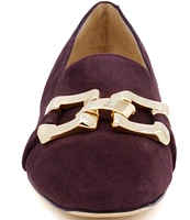 Amalfi Galatea Suede Bold Chain Dress Loafers