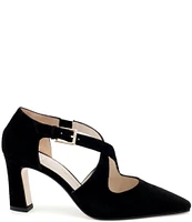 Amalfi Ippolito Suede Cross Strap Pumps