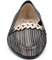 Amalfi Oste Line Stripe Chain Detail Loafers