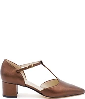 Amalfi Pipistrello Leather T Strap Pumps