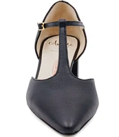 Amalfi Pipistrello Leather T Strap Pumps