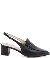 Amalfi Poseidone Leather Slingback Penny Loafer Pumps