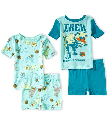 AME Little Boys 2T-4T Jurassic World T-REX 4-Piece Pajama Set