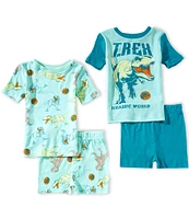 AME Little Boys 2T-4T Jurassic World T-REX 4-Piece Pajama Set