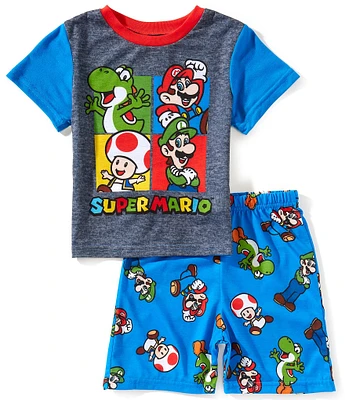AME Little/Big Boys 4-10 Nintendo X Super Mario Short-Sleeve Pajama Top & Shorts Set