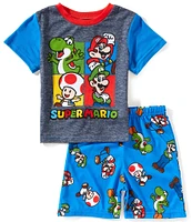 AME Little/Big Boys 4-10 Nintendo X Super Mario Short-Sleeve Pajama Top & Shorts Set