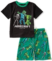 AME Little/Big Boys 6-12 Minecraft Short Sleeve Pajama Shirt & Shorts Set