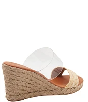 Andre Assous Anfisa Raffia Vinyl Espadrille Wedge Sandals