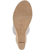 Andre Assous Anfisa Raffia Vinyl Espadrille Wedge Sandals