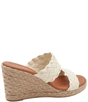 Andre Assous Aria Woven Leather Espadrille Wedge Slides