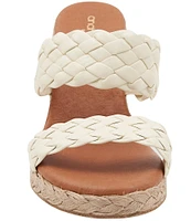 Andre Assous Aria Woven Leather Espadrille Wedge Slides