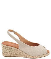 Andre Assous Audrey Fabric Espadrille Wedge Peep Toe Sandals