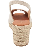 Andre Assous Audrey Fabric Espadrille Wedge Peep Toe Sandals