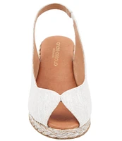 Andre Assous Audrey Fabric Espadrille Wedge Peep Toe Sandals