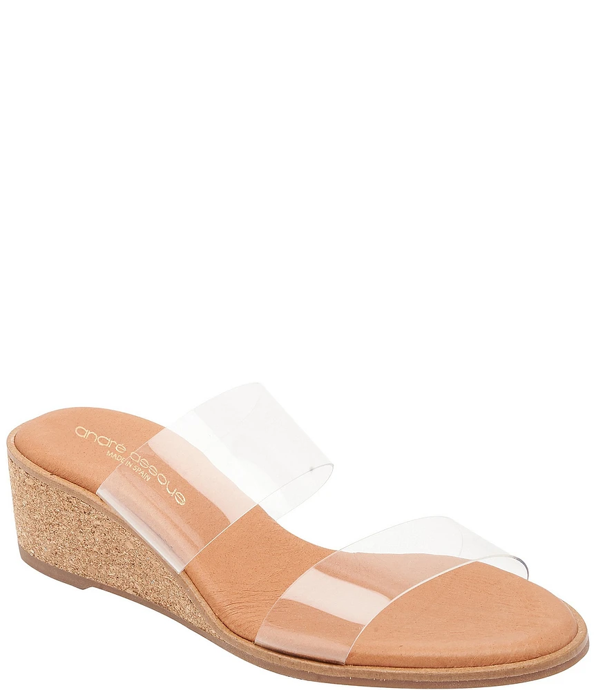 Andre Assous Gwenn Vinyl Slip-On Wedge Sandals