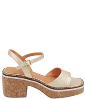 Andre Assous Louise Leather Featherweight Cork Platform Ankle Strap Sandals