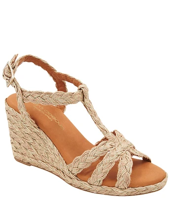 Andre Assous Madina Raffia Espadrille Wedge Sandals