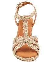 Andre Assous Madina Raffia Espadrille Wedge Sandals