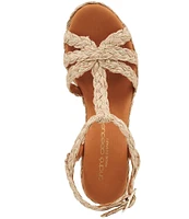 Andre Assous Madina Raffia Espadrille Wedge Sandals