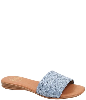 Andre Assous Nahala Raffia Braided Slide Sandals