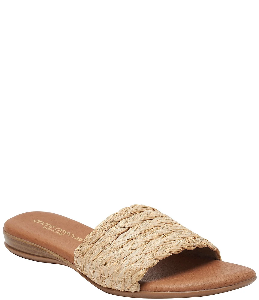 Andre Assous Nahala Woven Raffia Slide Sandals