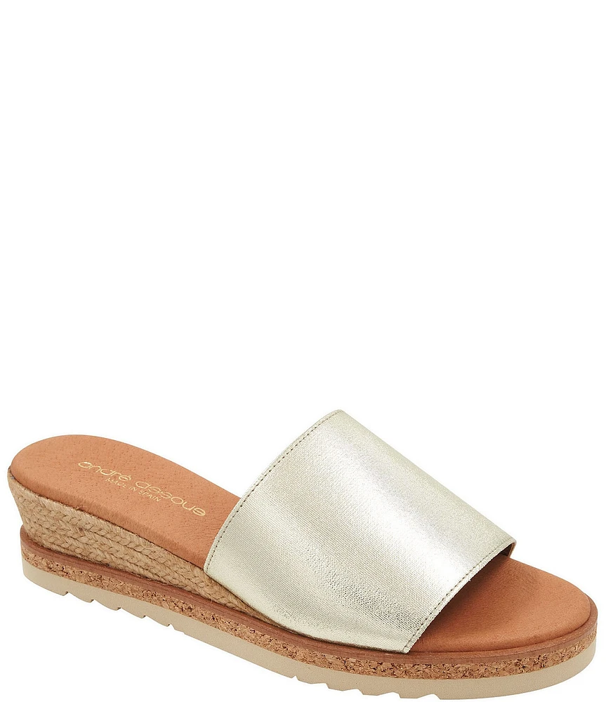 Andre Assous Nessie Leather Espadrille Wedge Sandals