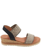 Andre Assous Neveah Raffia Ankle Strap Espadrille Platform Wedge Sandals