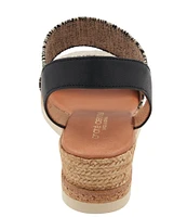 Andre Assous Neveah Raffia Ankle Strap Espadrille Platform Wedge Sandals