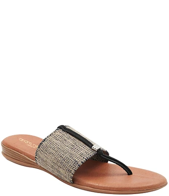 Andre Assous Nice Slip-On Linen Thong Sandals