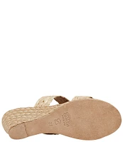 Andre Assous Nolita Braided Raffia Espadrille Wedge Slide Sandals